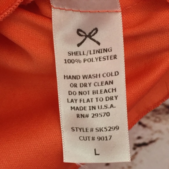 EVERLY A Line Skirt Pleats Sheer Orange Large - Picture 8 of 8